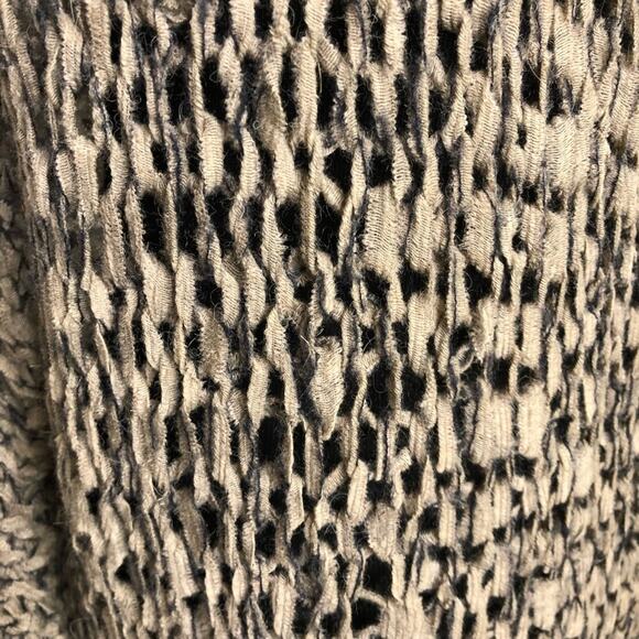 Helmut Lang tattered tape taupe asymmetrical alpaca wool blend sweater Medium - Picture 12 of 16